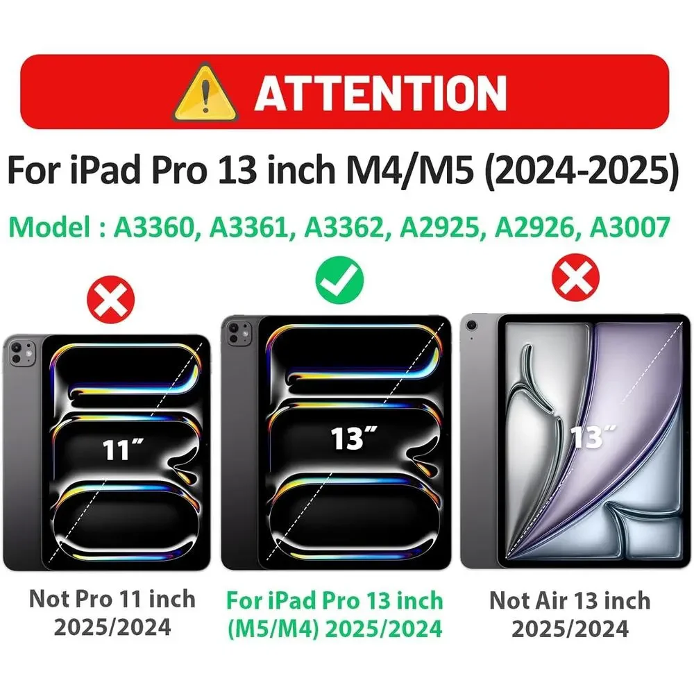 HXCASEAC For IPad Pro 13 Inch Case (M5/M4) 2025/2024, Shockproof Design
